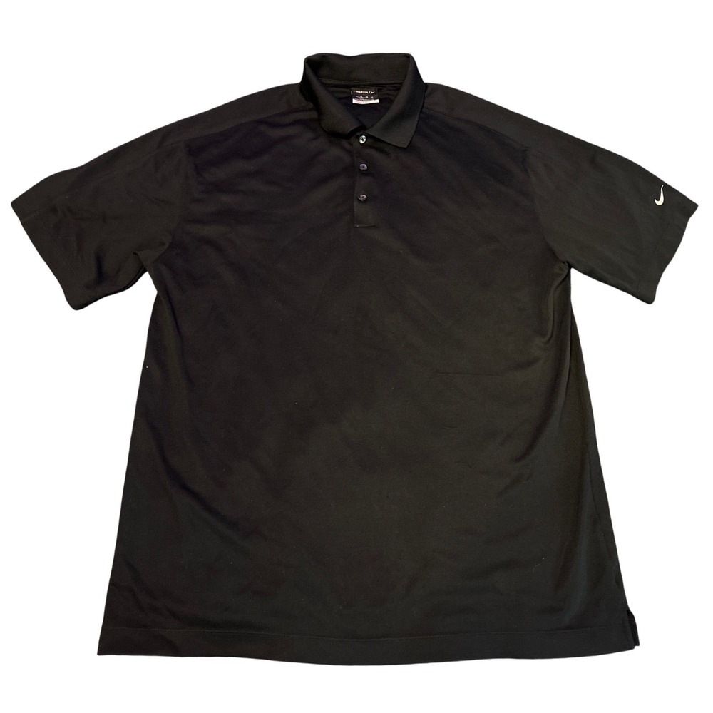 Nike Mens Black Shortsleeve Dri Fit Golf Polo Shirt XL